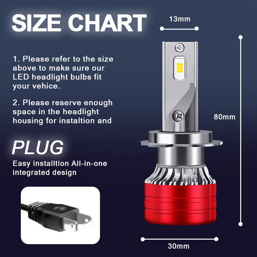 H7 H7 H11 Combo Mini LED Headlight High Low Beam fog Light 6000K Lamp Bulbs Kit