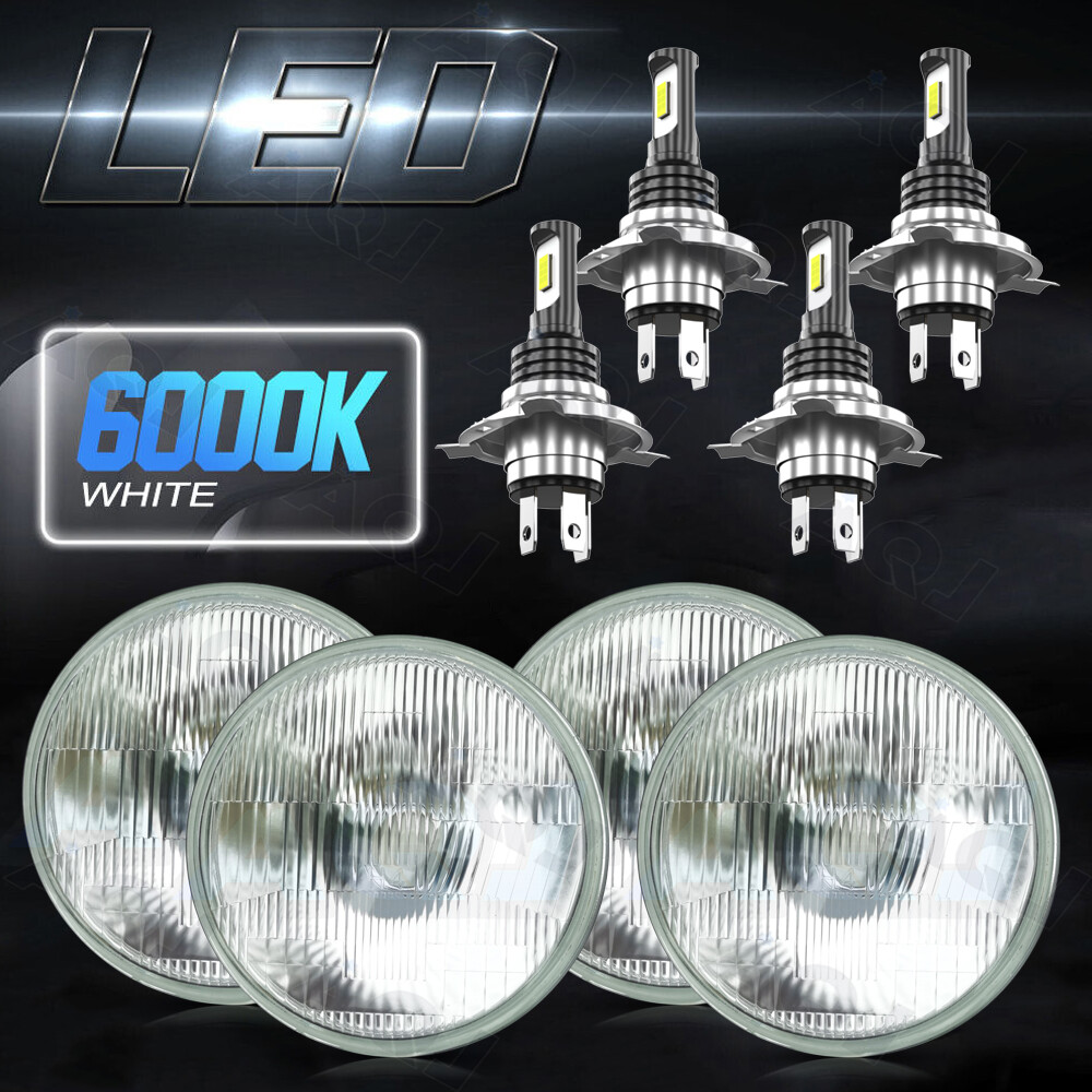4pcs 5.75 5-3/4″inch Round Sealed Hi/Lo Beam Led Headlights Bulbs H4 Lamp