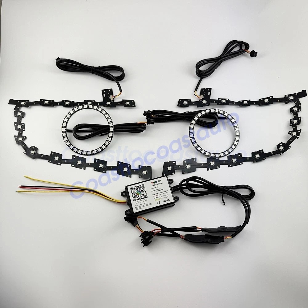 For 11-20 Chrysler 300 C S RGBW LED Headlight DRL Board Halo Ring Kit App