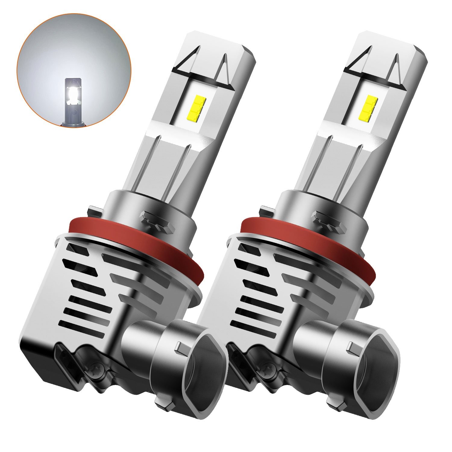 AUXITO 2x H11 LED Bulb White Headlight Low Beam Conversion 20000LM Super Bright