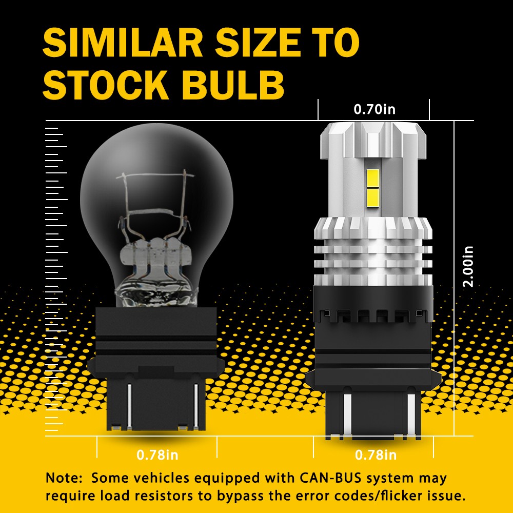 LED 3157 Bulb 6000K 3156 4157 Reverse Backup Light White Lamp Super Bright 2-20x