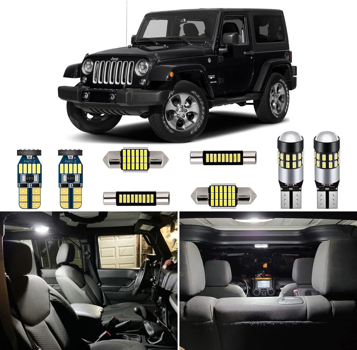 7 Piece Jeep Wrangler Interior LED Lights Kit – 40,000 Hour Lifetime Assurance!