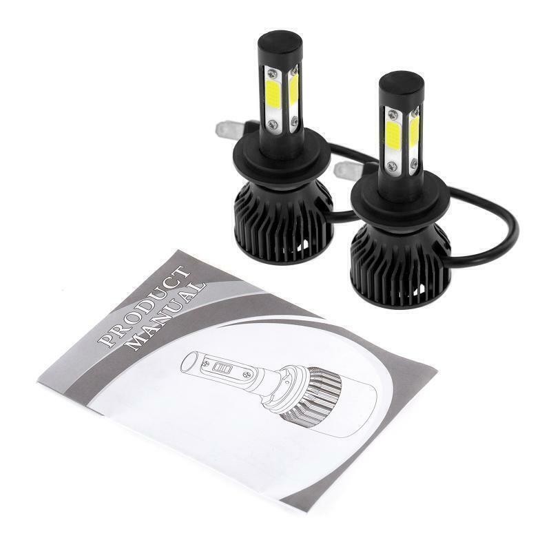 4-Sides H7 LED Bulbs Headlight Super Bright White 360000LM High/Low Beam 6500K