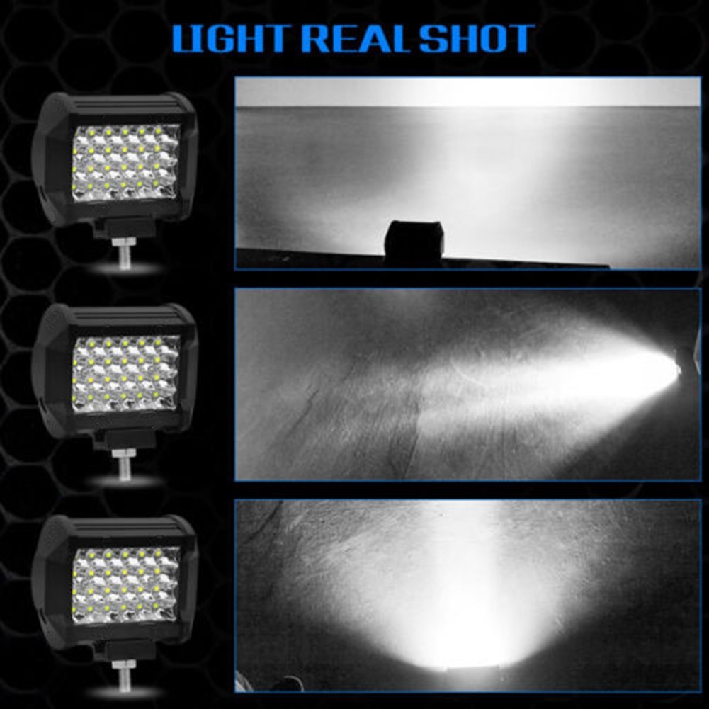 Black Aviation Aluminum LED Work Light for Trucks Boats and Motorcycles 72W