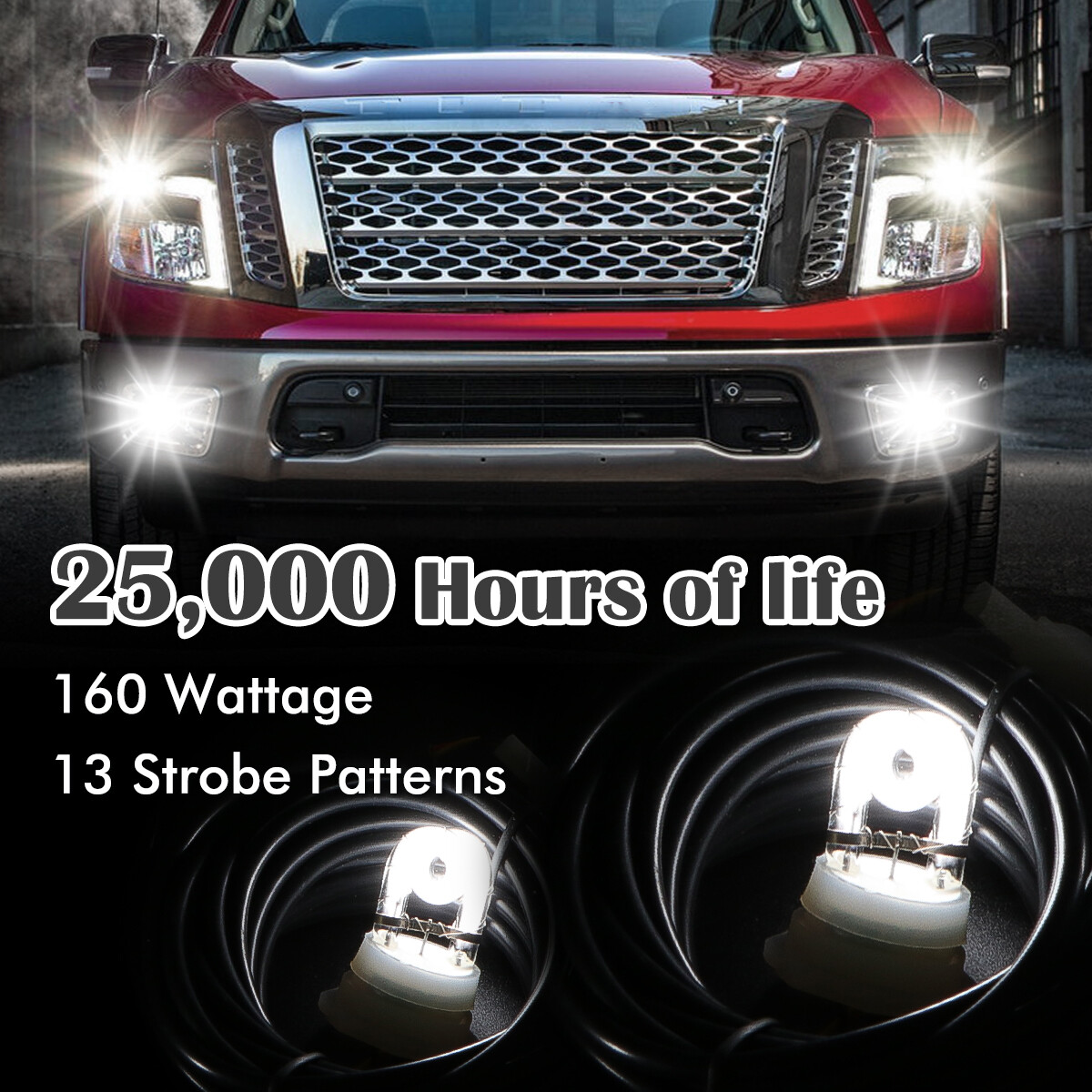 160W 8 HID Bulbs Strobe Lights Kit Hide-A-Way Emergency Hazard Warning Headlight