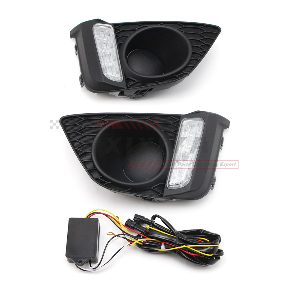 LED DRL for Honda Jazz Fit 2014-2017 Daytime Running Light Fog Turn Signal Lamp
