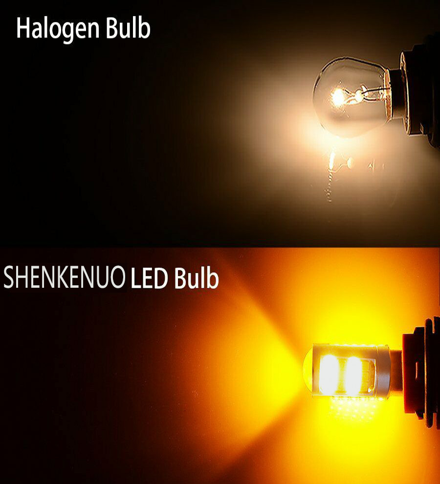 2x Front/Rear Turn Signal Light Amber/White 7443 LED Bulb For Honda Accord Civic