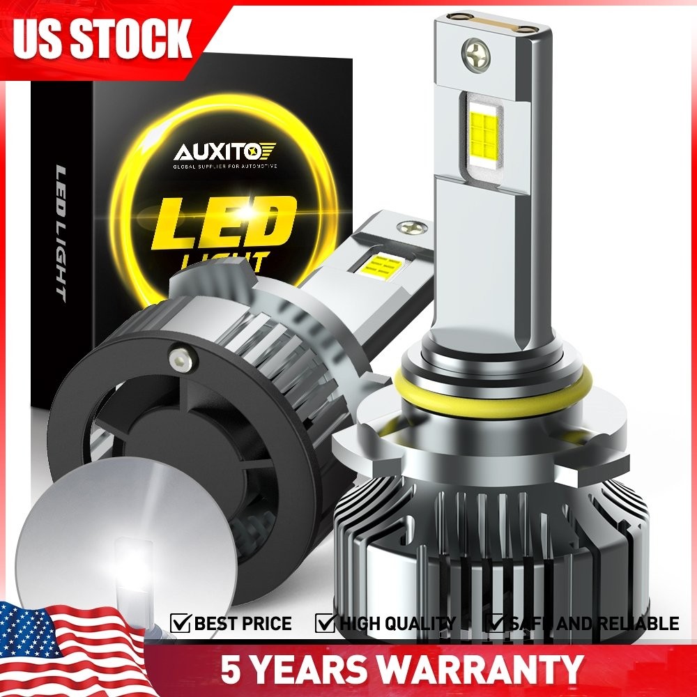 2PCS 9005 HB3 LED Headlight Bulbs 6500K Cool White 24000LM 1:1 Size Y19 Series