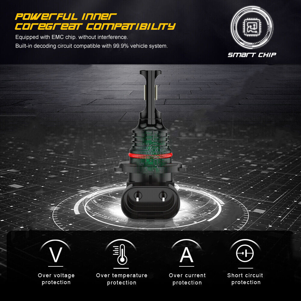 4x Combo 9005 9006 LED Headlight Bulb 360 Degree Adjustable Highlight Series