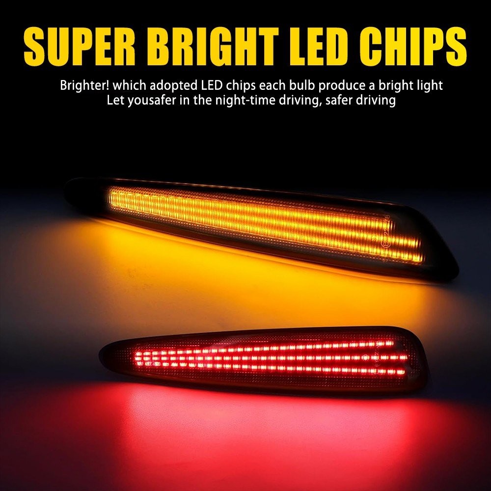 3-Row LED Side Marker Front+Rear Lights For 05-13 Chevrolet Corvette 10316651 C6