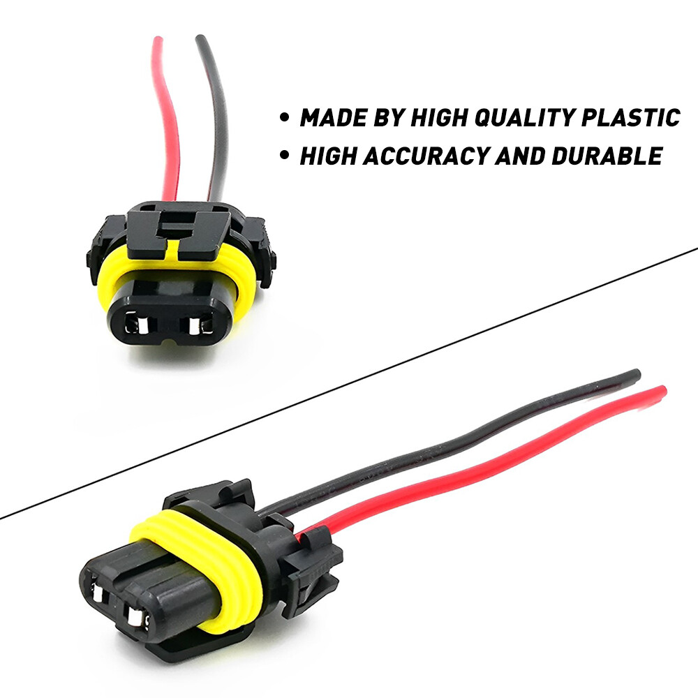 H11 Wire Pigtail Female S Two Harness Light Head Low Beam Socket Connector Plug