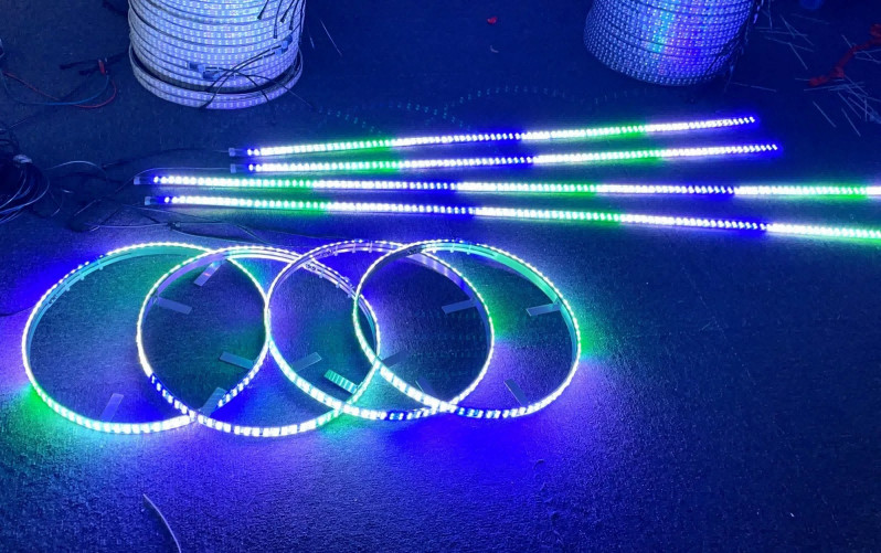 IP68 Waterproof 15.5″ Chasing LED Wheel Lights Underglow Kit 12V DC