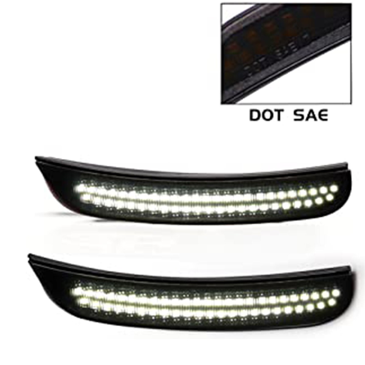 4x Smoke LED Side Marker Lights For 15-23 Dodge Charger R/T Scat Pack SXT GT SRT