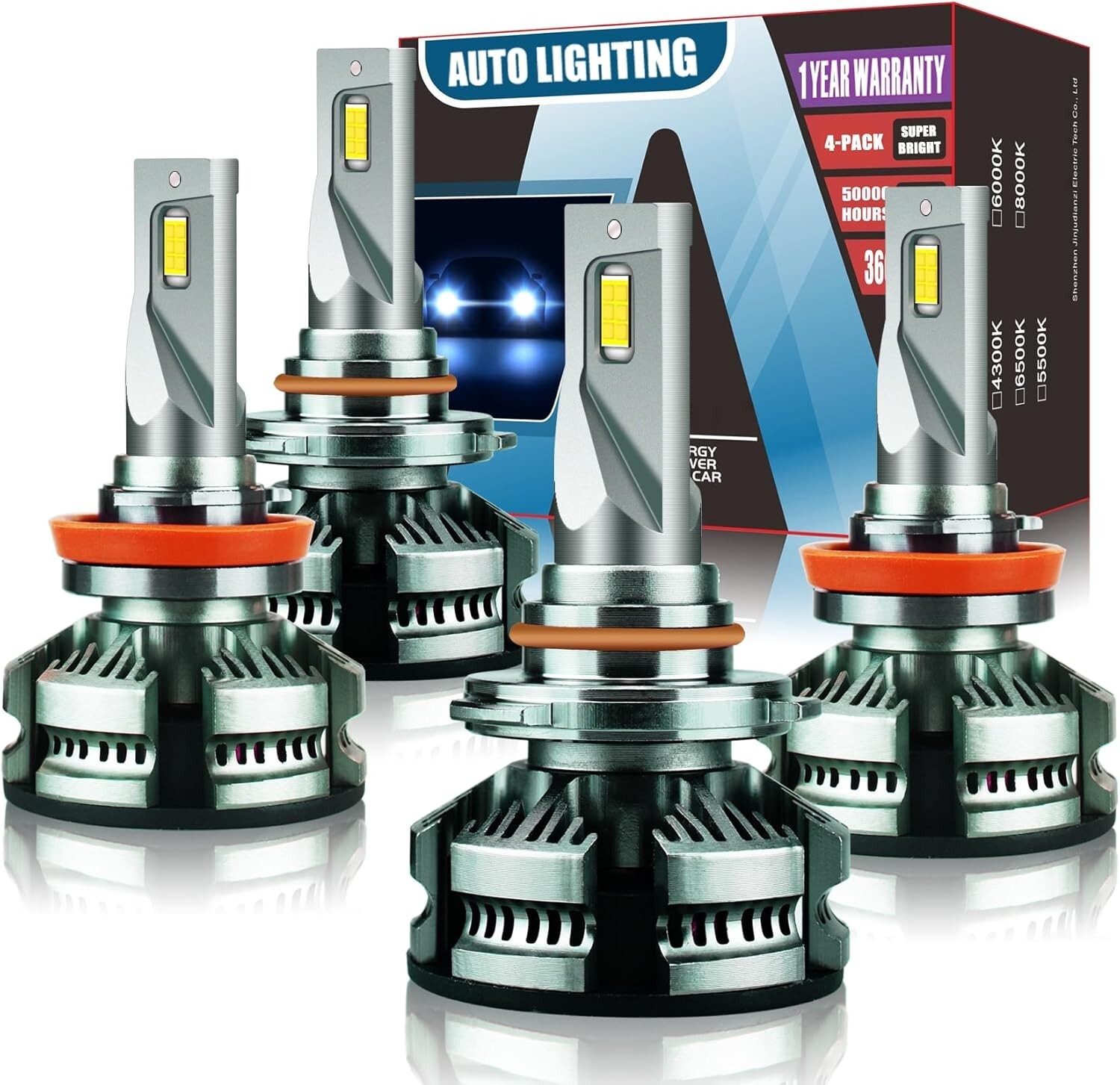 9005/HB3 H11 Bulbs Combo H8 H9 Fog Bulb, Super Brightness 200W 40000LM H11 and 9