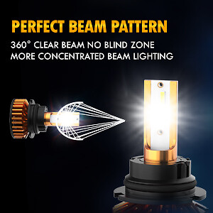 AUXBEAM 9007 HB5 LED Headlight Super Bright Bulbs Kit HIGH/LOW Beam 6500K Canbus