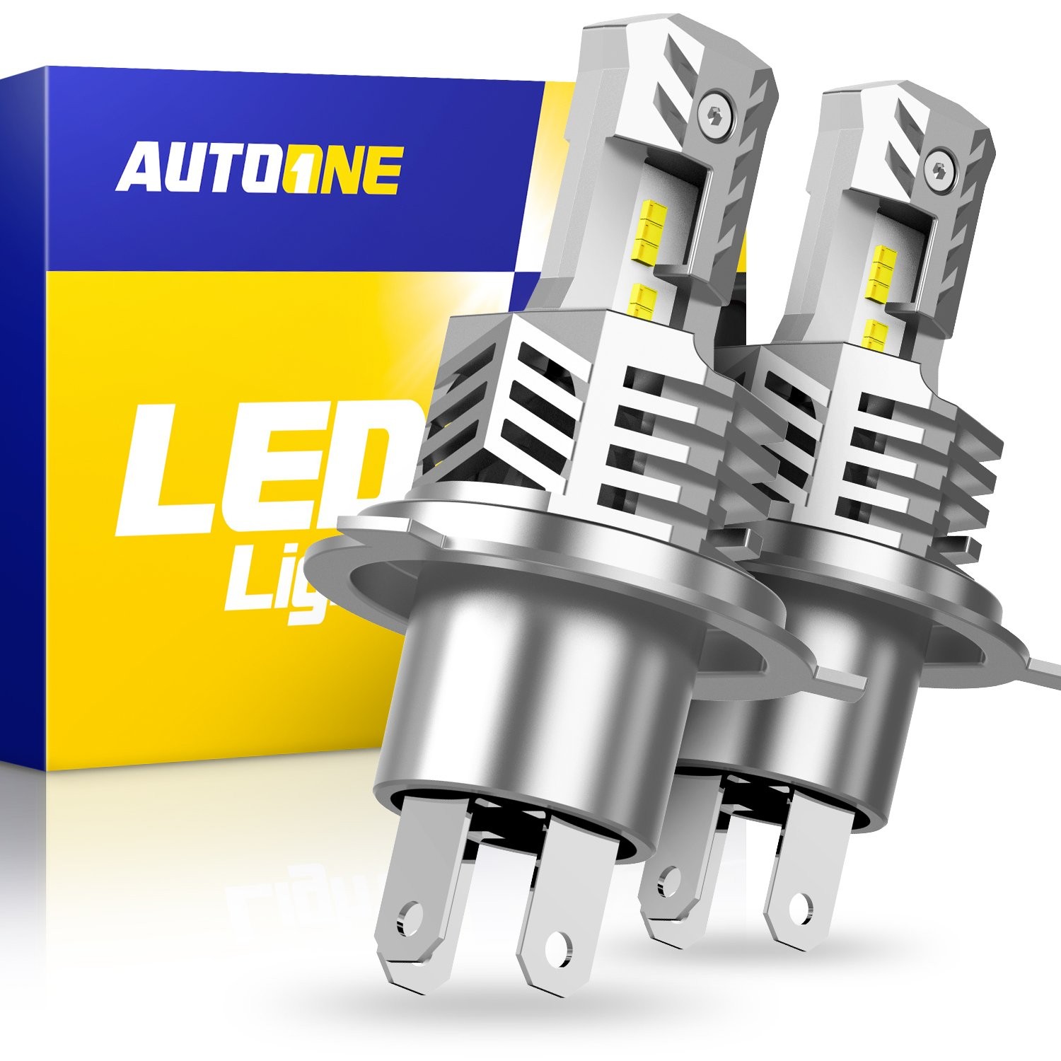 2x AUTOONE H4 9003 6000k Super White Kit LED Headlight Bulb High Low Bulbs E1