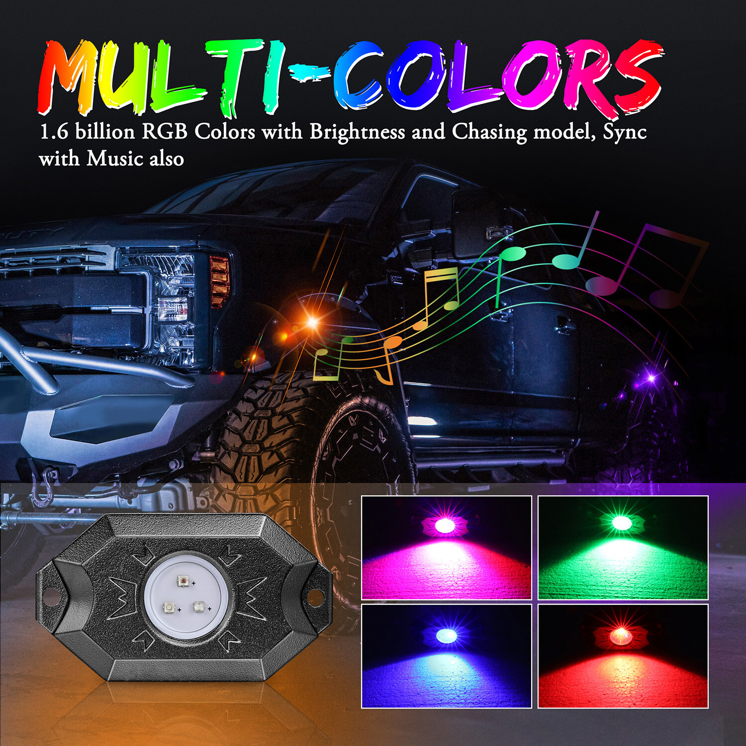 For Can-am Maverick X3 RGB LED Rock Lights 12 Pods Music APP Bluetooth Underbody