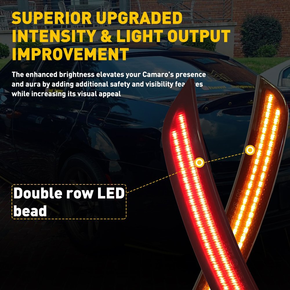 For 2015-21 Chrysler 300 Smoked LED Side Marker Light Front Rear Lamp 4PCS EXE
