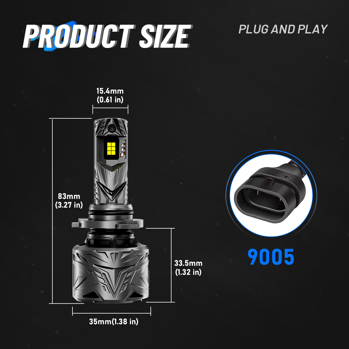 H11 9005 LED Headlight Super Bright Bulbs Kit 6500K White 330000LM High/Low Beam