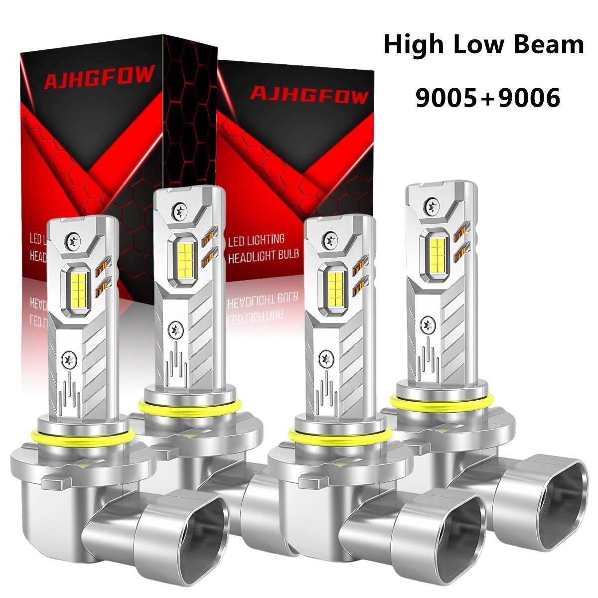 72000LM Super Bright LED Headlight Kit White Bulbs High Low Beam Combo 9005 9006