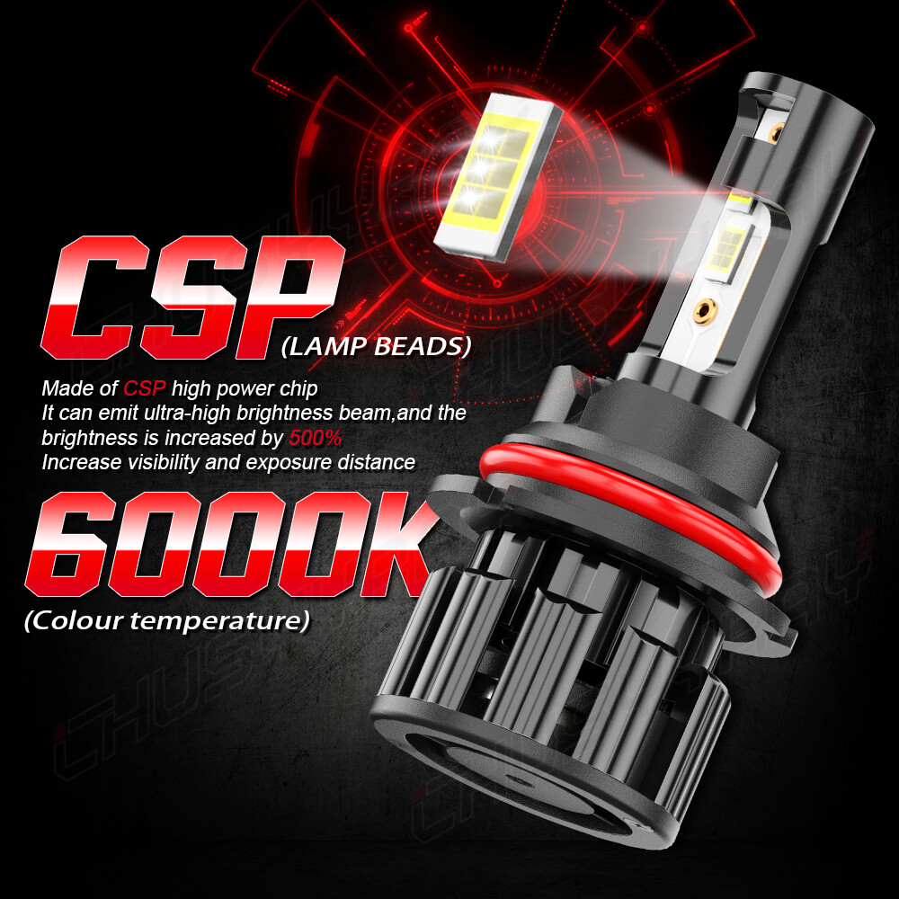 For Nissan Pathfinder 2005-12 6000K 2X 9007 LED Headlight Hi/Lo Beam Bulbs Kit