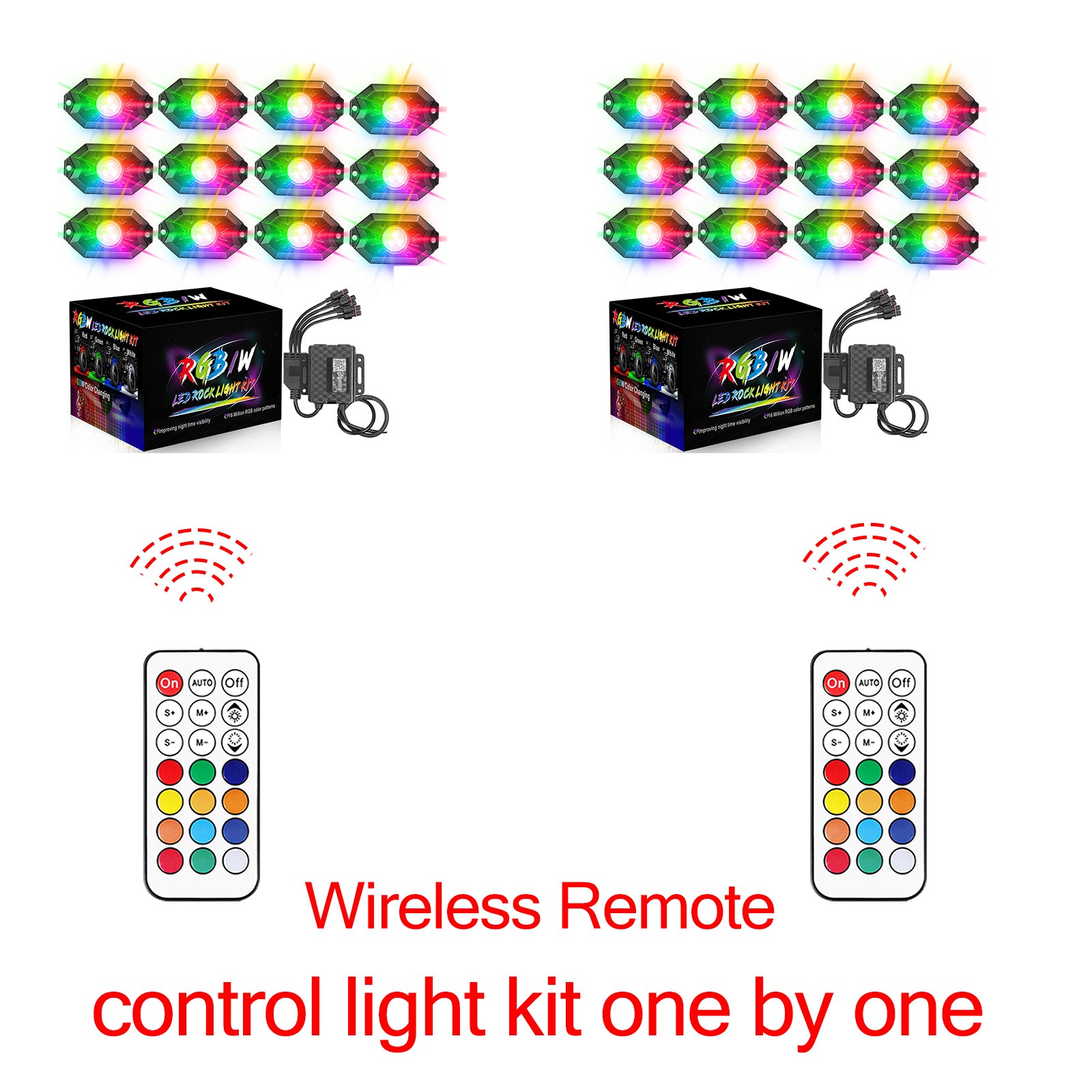 For Yamaha YXZ1000R Wireless Bluetooth 12 Pods RGB LED Rock Lights Underbody ATV
