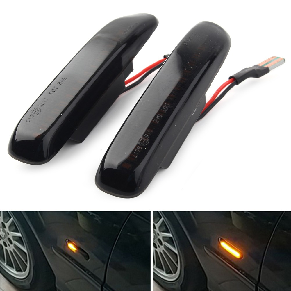 LED Sequential Dynamic Side Marker Turn Signal Light For BMW 3 Series E46 Black