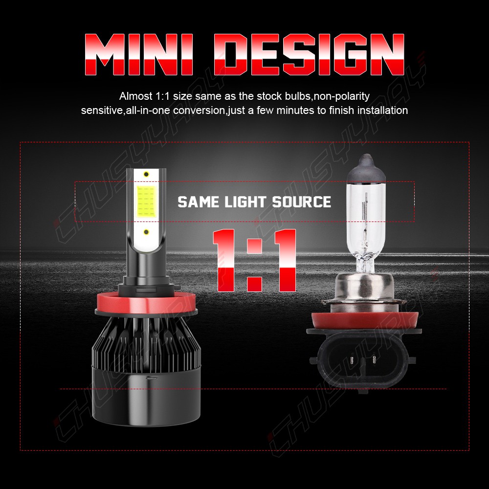 4*H11 LED Headlight Bulbs 72000LM For Chevy Silverado 2500 HD 2022-2026