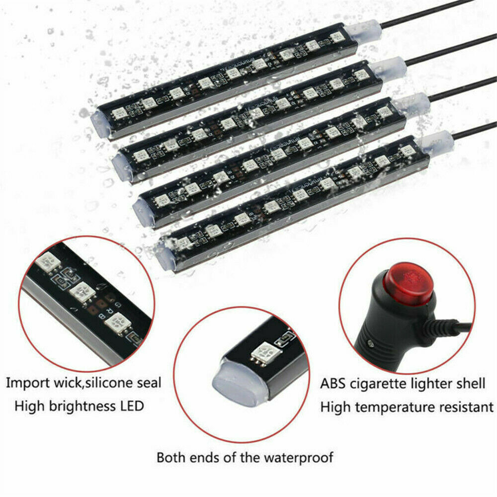RGB LED Car Interior Accessories Floor Decor Multi-color Ambient Light Bar