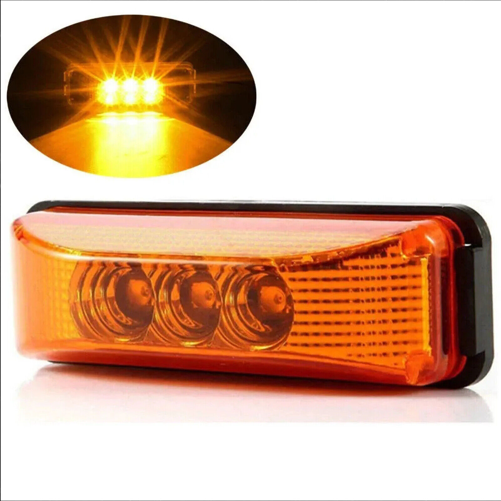 4PC 3LED Amber Side Marker Lights RV Truck Trailer Clearance Light Waterproof