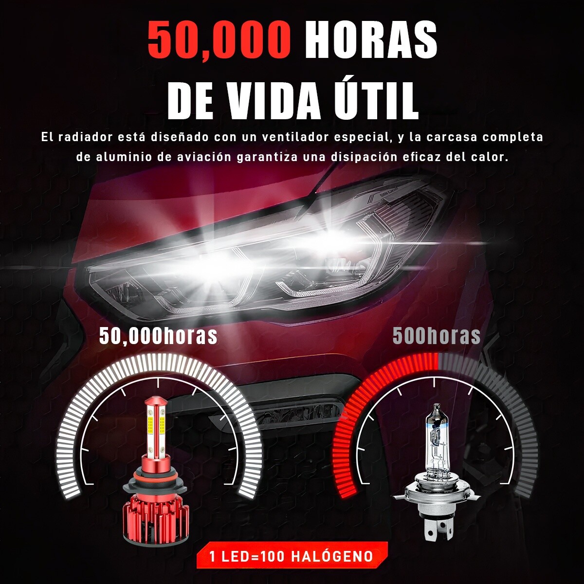 6X 9005 H11 H11 Combo LED Headlight High Low Beam Fog Light Bulbs Kit 360W 6000K