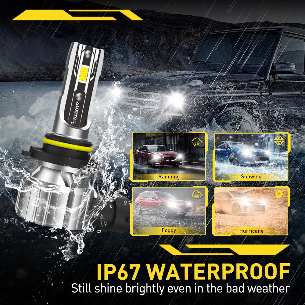 AUXITO 9006 HB4 60W LED Headlight Bulbs Low Beam 45000LM 6500K White E2 Series