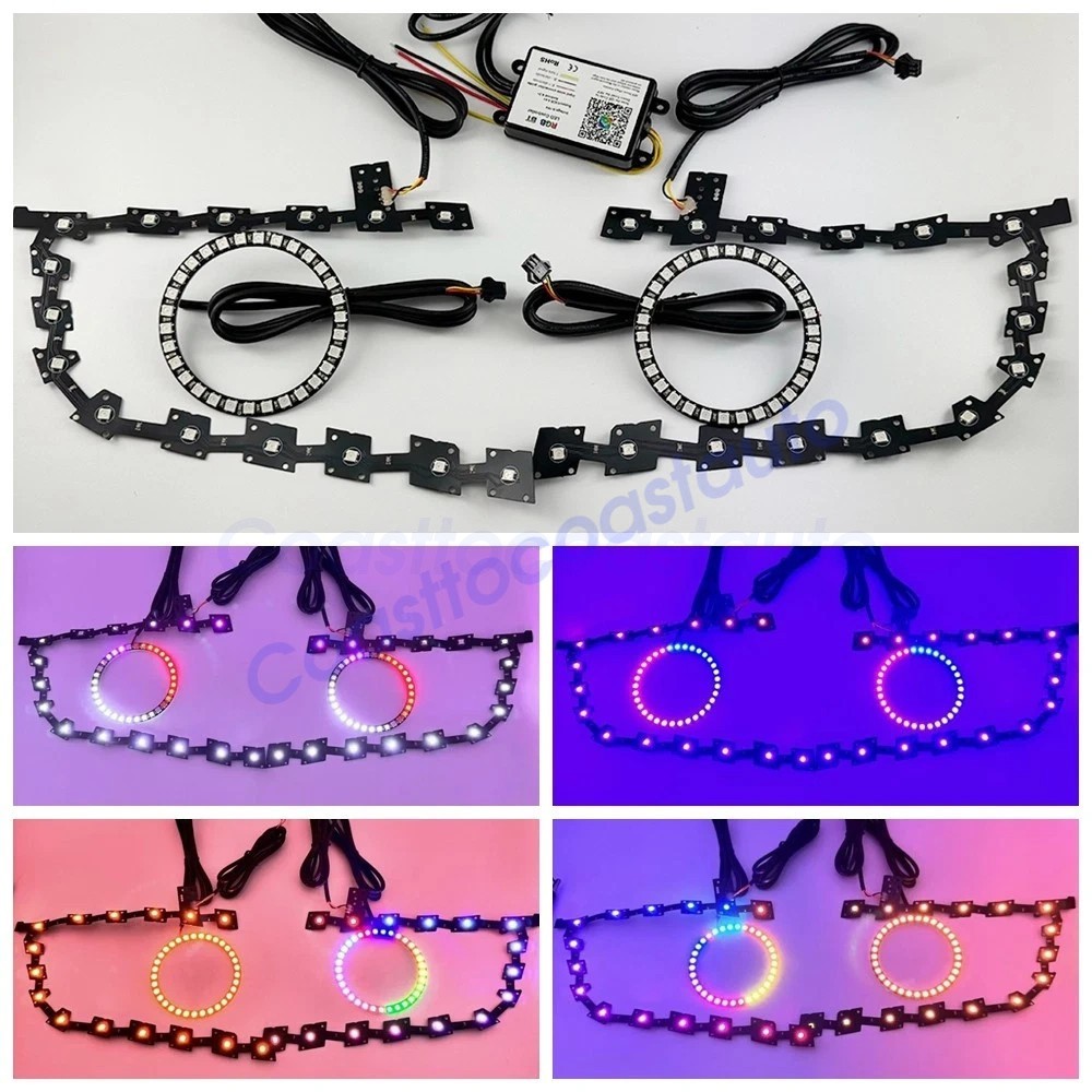 For 11-20 Chrysler 300 C S RGBW LED Headlight DRL Board Halo Ring Kit App