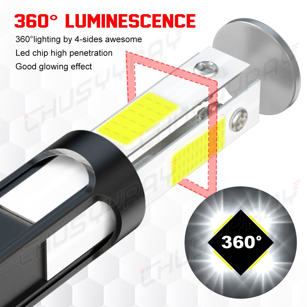 H4 9003 Ice Blue LED Headlight Bulb Conversion Kit High Low Beam 8000K 72000LM