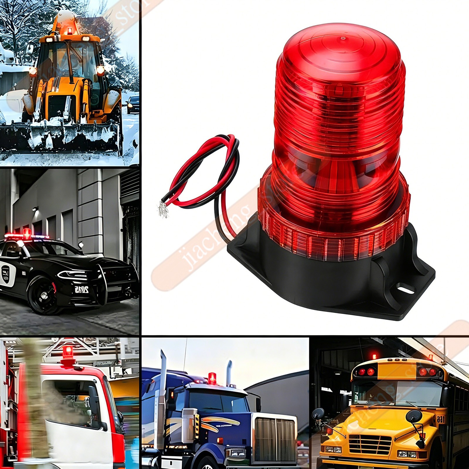 1PCS NEW RED 30LED Rotating Strobe Light Rooftop Flash Beacon Emergency Warning