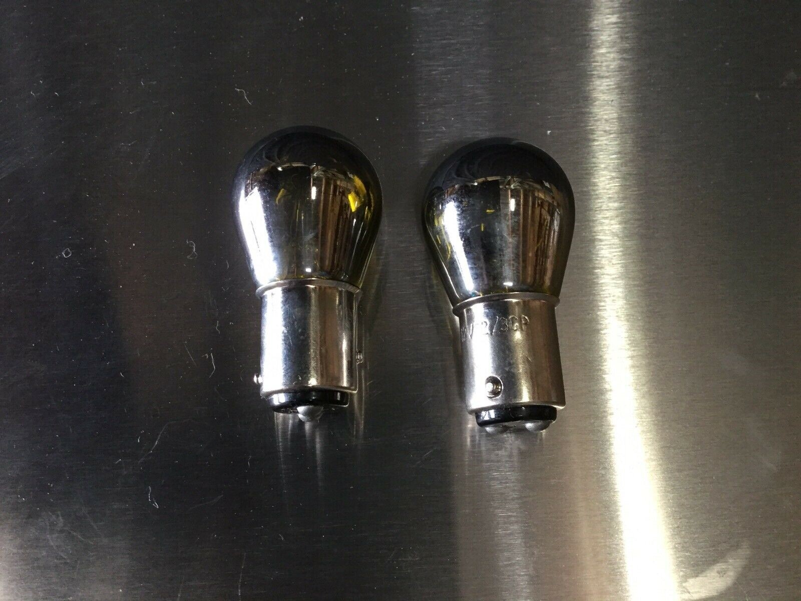 2Pcs PAIR 1157 12V 32W Chrome Coated Super Bright Yellow Light Bulbs