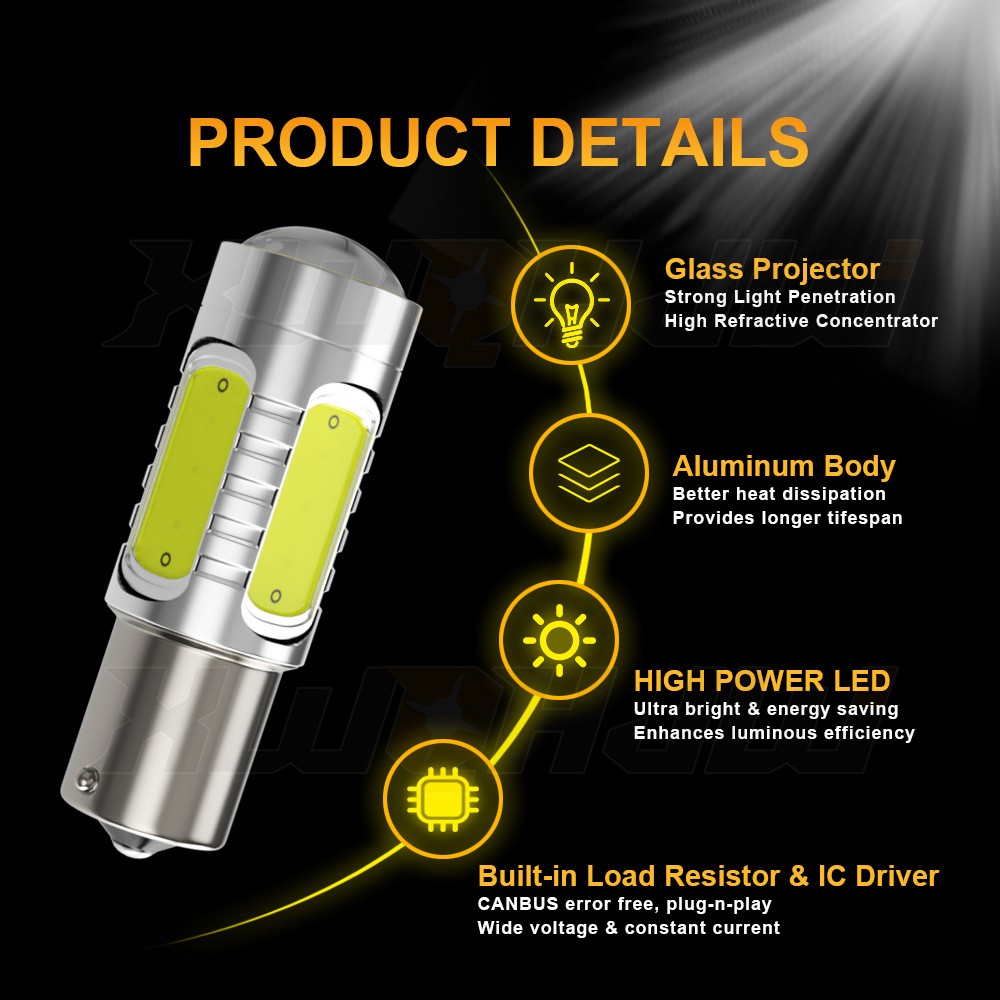 2x 12V BA15S White 67 89 97 631 5007 5008 R5W R10W 1156 LED Bulbs Mini Car RV