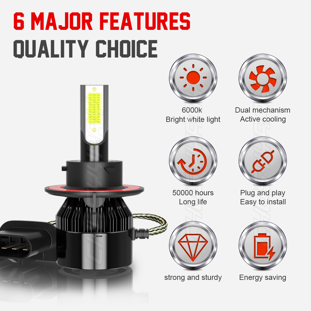 For Jeep Liberty 2002-2007 LED Headlight + Fog Lights Bulbs 9008 H13 9145 6500K
