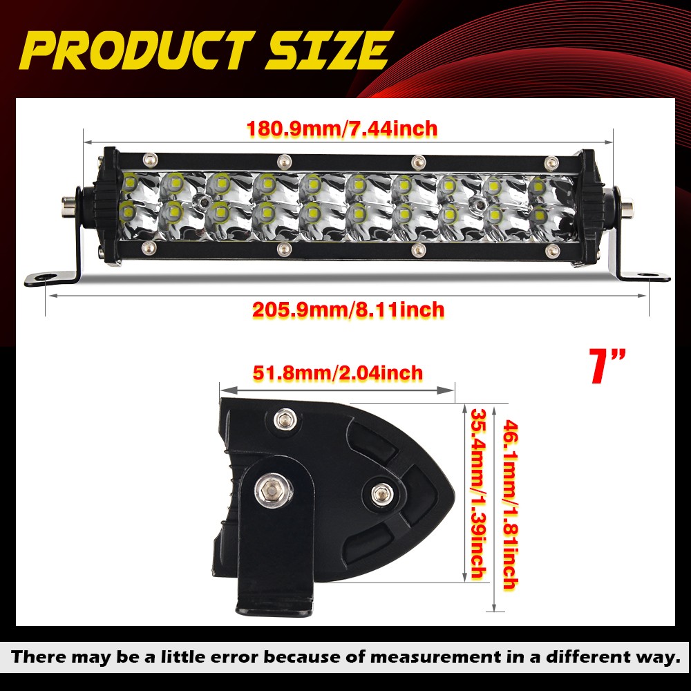 Ultra Slim 7″-50″ Dual Row LED Light Bar Spot Flood Combo Fog Offroad Car Truck