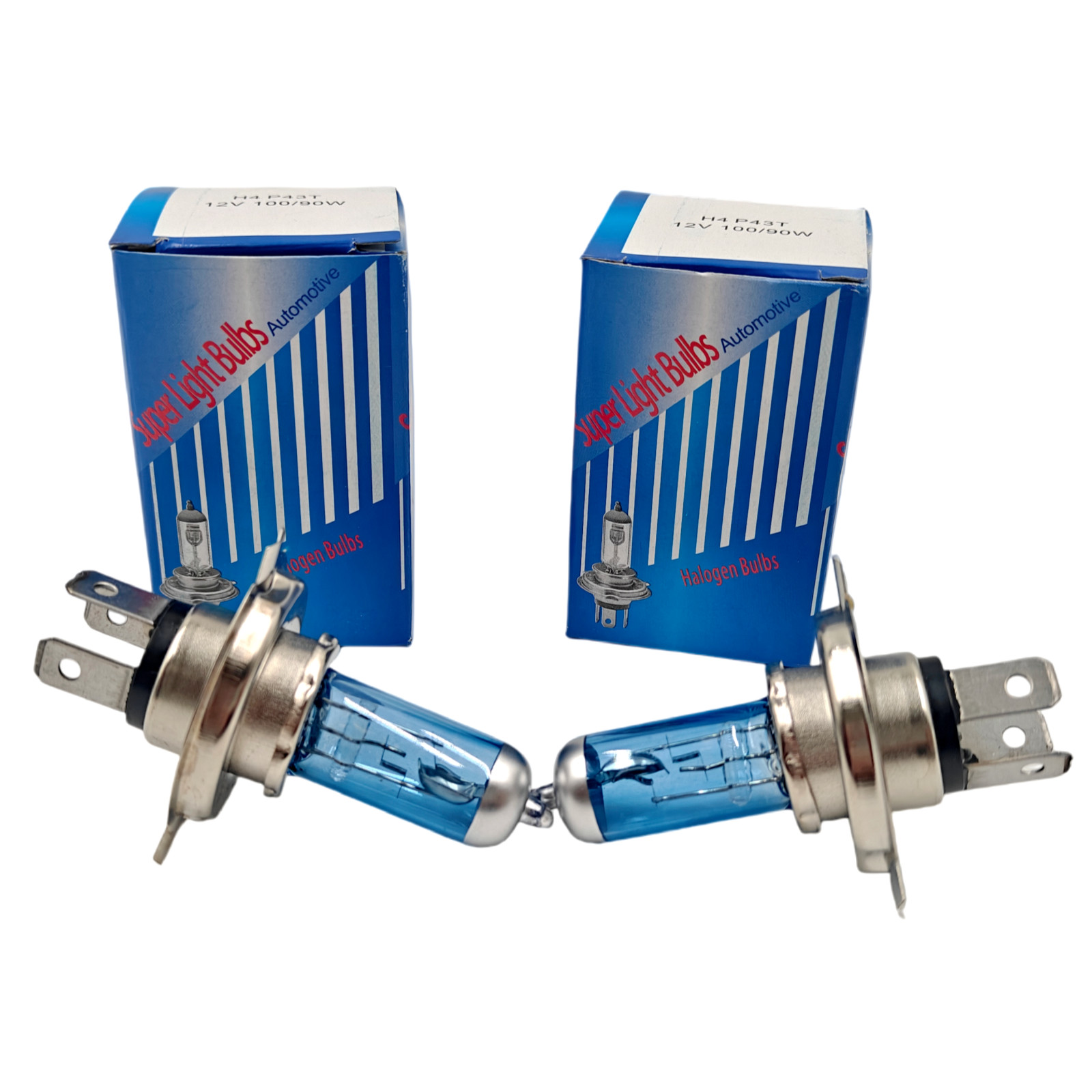 2pcs Automotive H4 9003 12V 100W 6000K Super Bright High Low Beam Halogen Bulbs