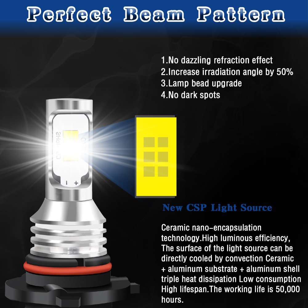 2X 9005 HB3 LED Headlight kit HB3 200W 8000LM High Low Beam 6000K White Bulb HID