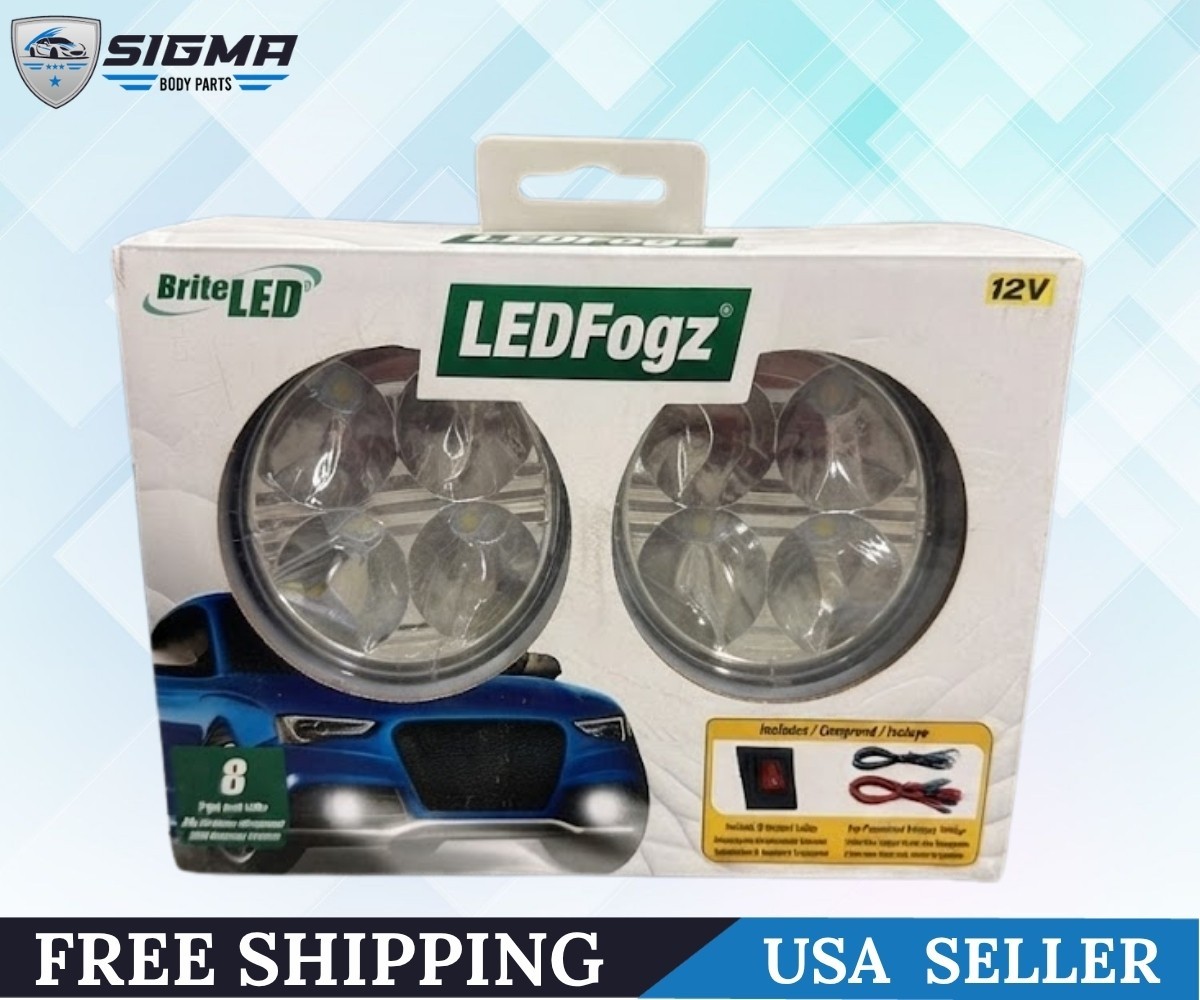 Brite LED LEDFogz+ 8 Round Bright White 12V 2 LED Light Kit Pair LEDFOGZ94
