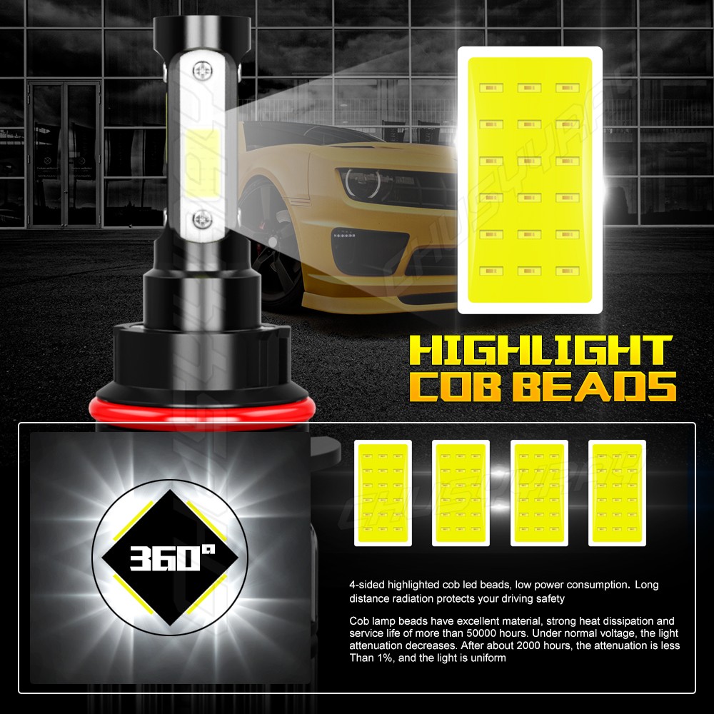 9007/HB5 LED Headlights 1000LM LED Light Bulbs Kit High Low Beam Bright WHite