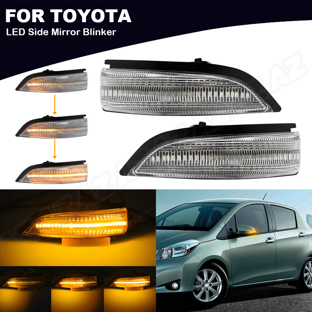 For Toyota Yaris Vitz Camry Saloon Sequential LED Side Mirror Turn Signal Lights