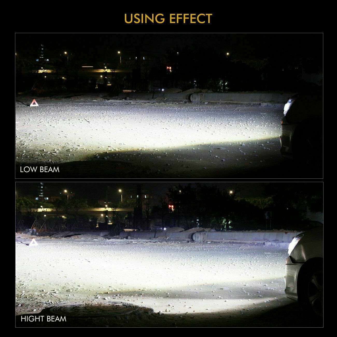 2PCS 2-Sides 9007 HB5 LED Headlight Kit Bulb Hi/Lo Dual Beam 6000K Super White