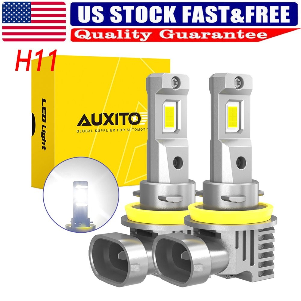Error Free H11 H9 H8 LED Headlight 6500K White High Low Beam Bulbs CANBUS AUXITO