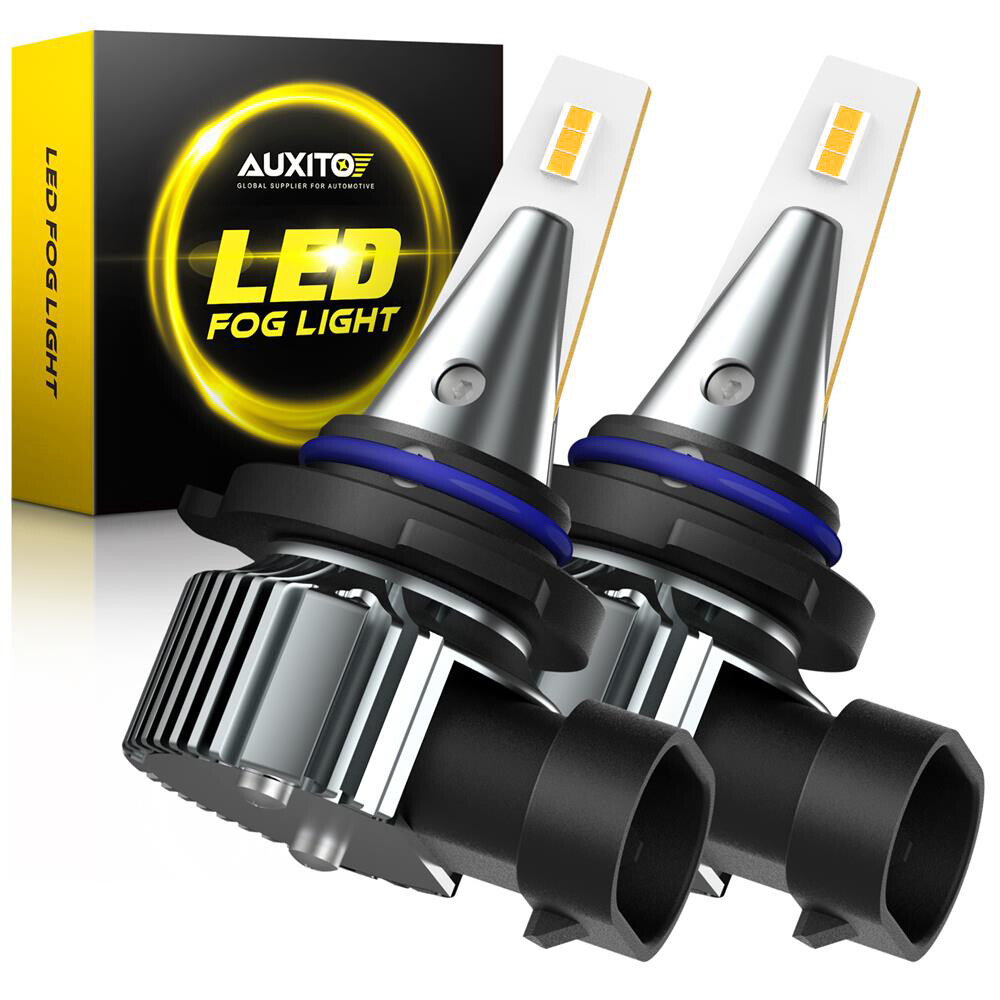 Pair 3000K Yellow 9006 HB4 Fog Light LED 28W Driving Projector DRL Bulbs Foglamp
