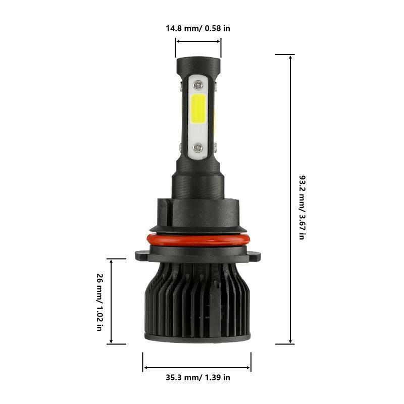 4-sides 9007 LED Headlight Bulbs for Dodge Ram 1500 2500 3500 2003-05 Hi-Lo Beam