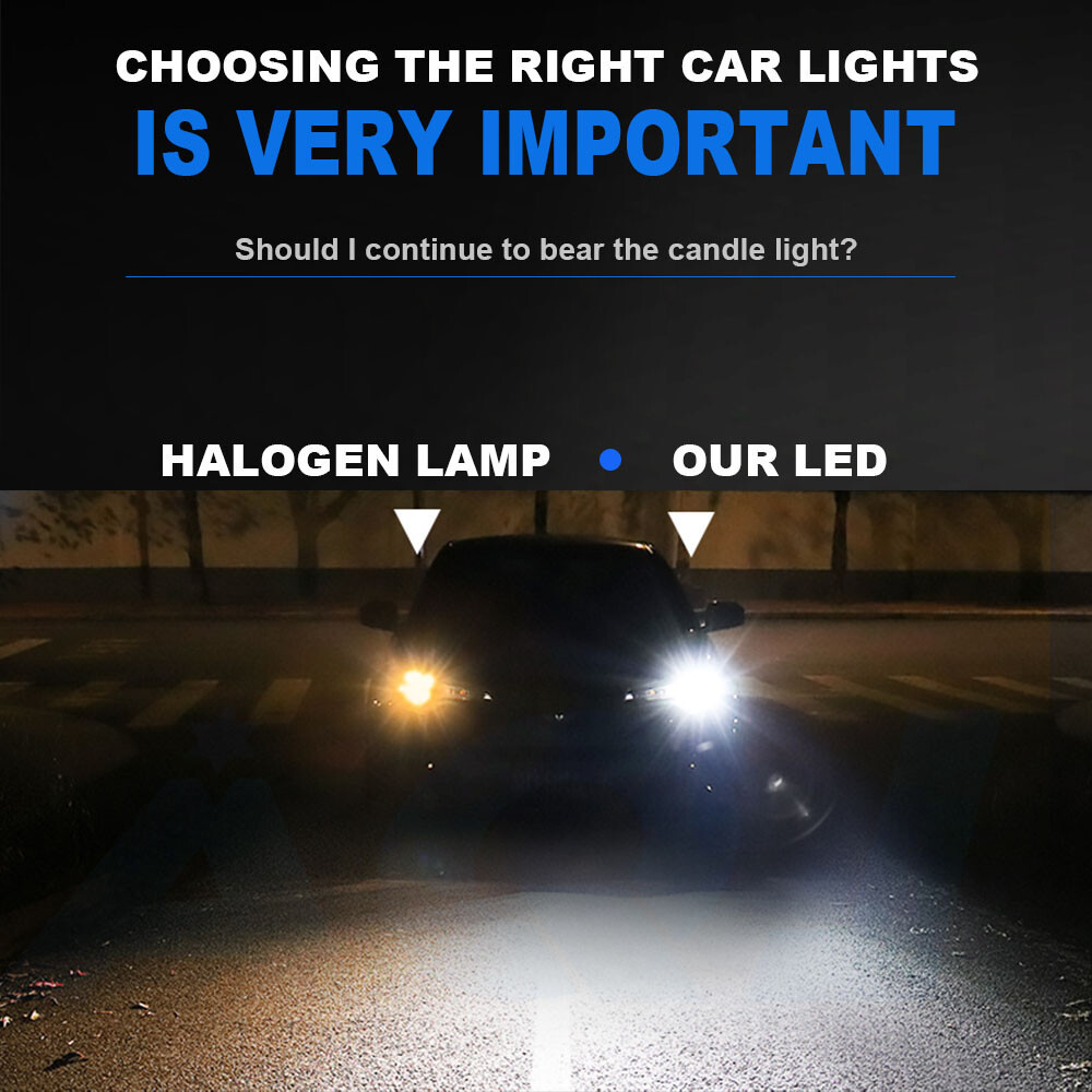 4X6 Stock Glass Lens / Metal Headlight 6000k white LED Light Bulb Headlamp Set