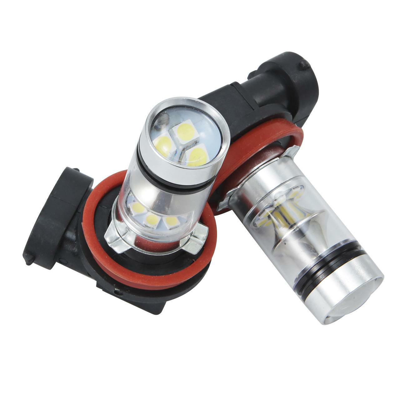 IRONWALLS H11 H8 H9 6000K White 100W High Power LED Fog Light Driving Bulb DRL